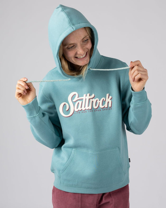Trader Triple Womens Pop Hoodie in Blue