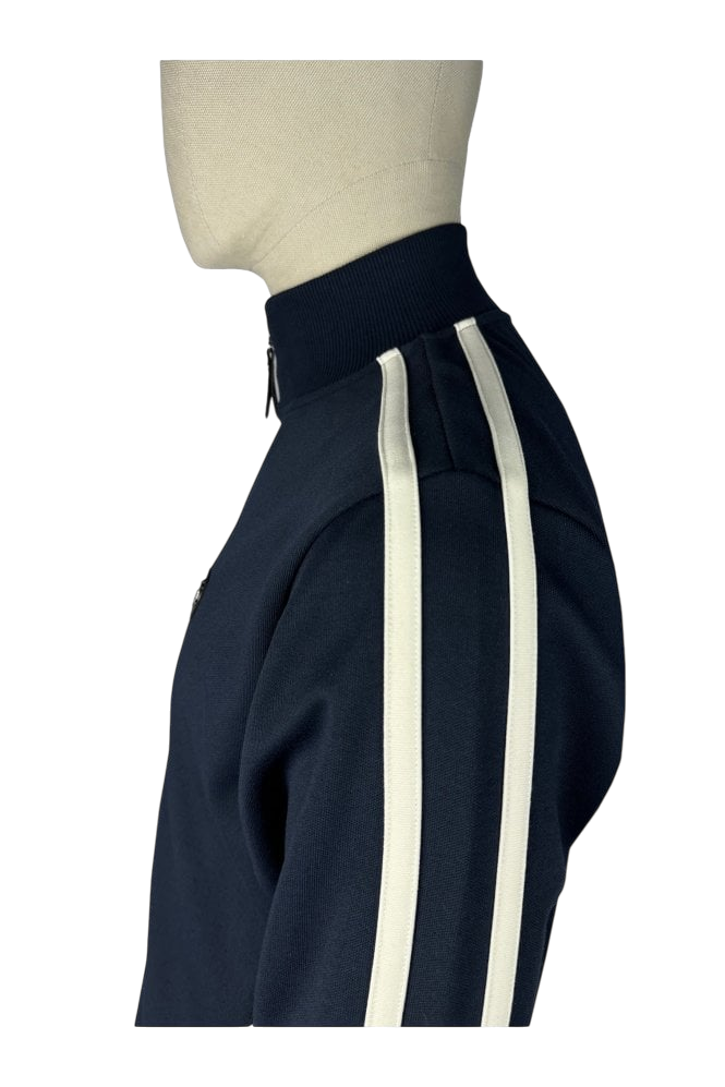 TROJAN TWIN-STRIPE CONTRAST ZIP TRACK TOP, NAVY