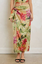 Tropical Floral Sarong Wrap Skirt