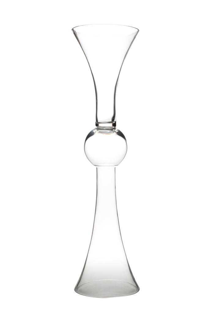 TRUMPET VASE ORB PEDESTAL - 7" × 29"
