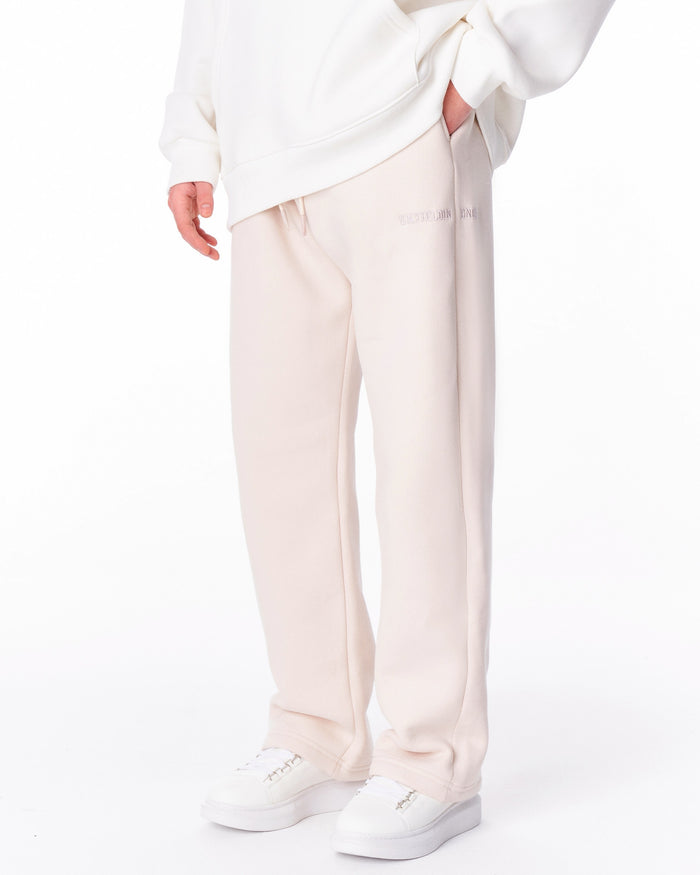 Unyieldingness Oversized Baggy Cream Sweatpants (3)