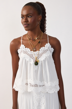 V Neck Lace Adjustable Straps Blouse_4