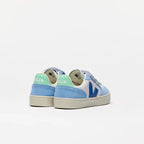 Veja | Leather V-10 Trainers | Ice Blue & Indigo Blue