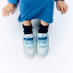 Veja | Leather V-10 Trainers | Ice Blue & Indigo Blue