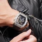 W3833 - Curved Mirror Hollow Surface Men's Watch