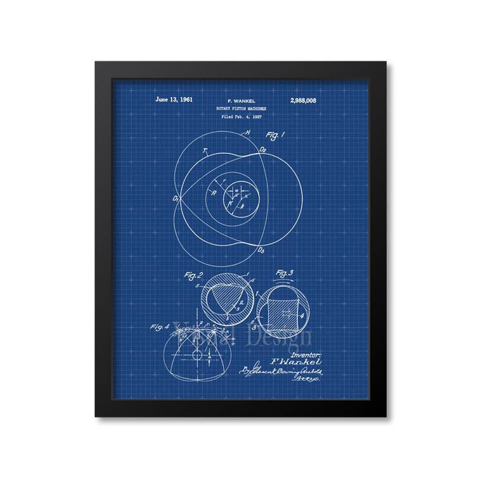 Wankel Rotary Engine Patent Print