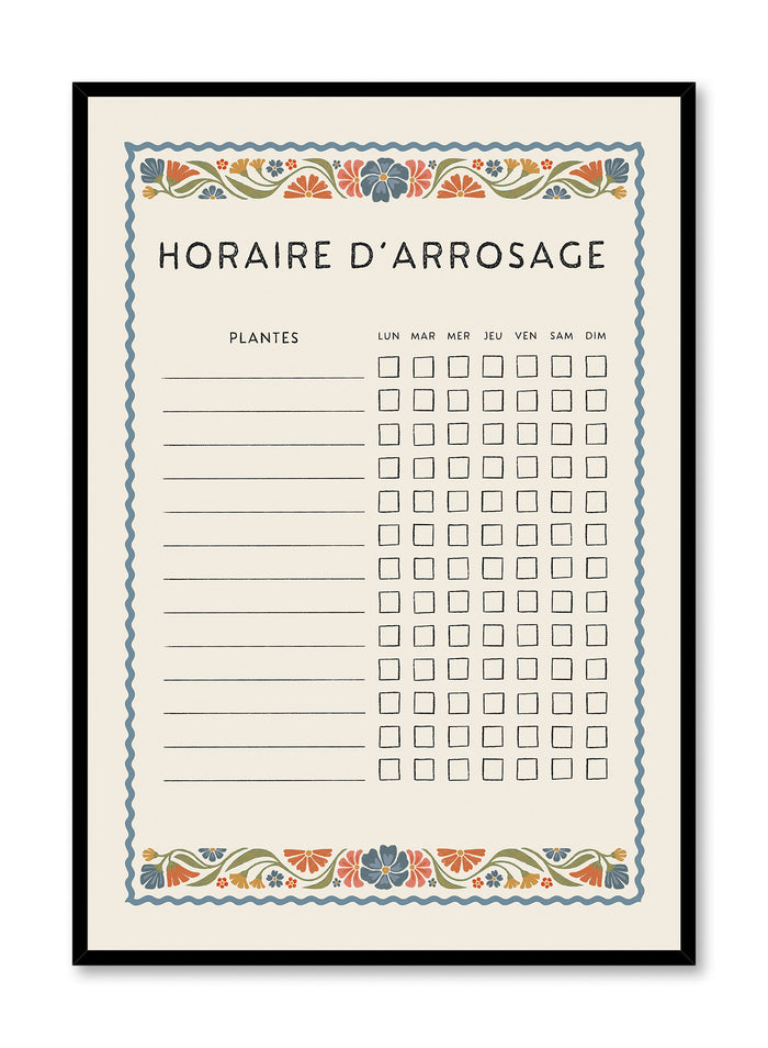 Watering Chart with a Purpose, Planner