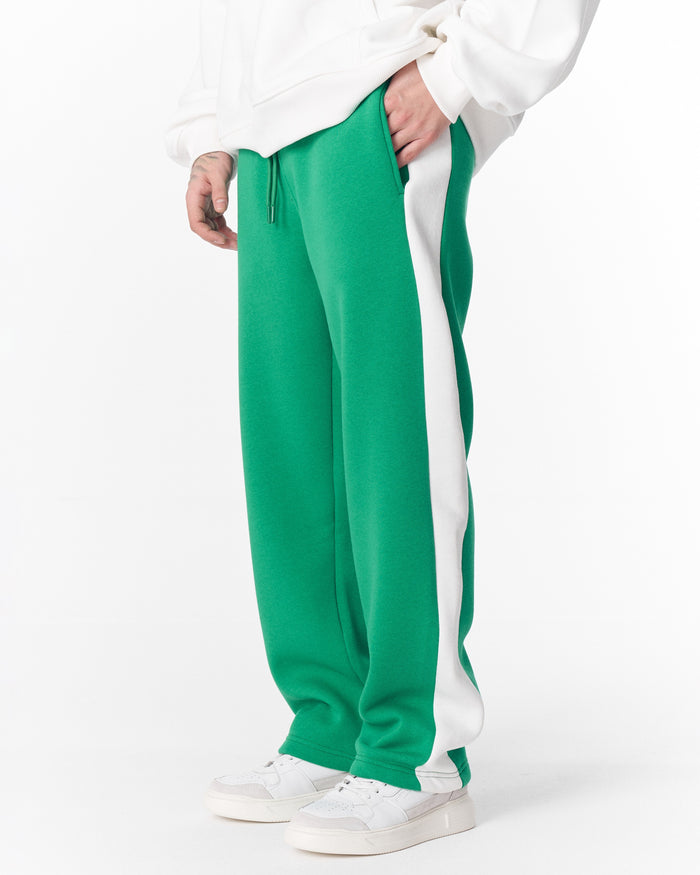 White-Green Sweatpants With Stripes on Side (3)