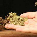 White Whale Fnegshui Handmade Brass Mini Magic Millennium Dragon Statue Office Table Decor Gift Collectible