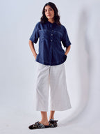 Women's 100% Cotton Cropped Culottes White