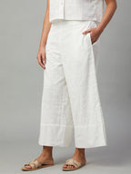 Women's 100% Cotton Cropped Culottes White