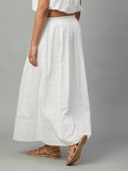 Women's 100% Cotton Regular Fit Skirt White