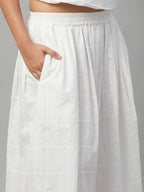 Women's 100% Cotton Regular Fit Skirt White