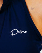 Women's Navy Cursive Sleeveless Polo