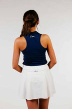 Women's Navy Cursive Sleeveless Polo