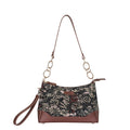 Women's Vintage Tapestry Chain Shoulder Bag with Leather Trim - Canada & USA