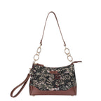 Women's Vintage Tapestry Chain Shoulder Bag with Leather Trim - Canada & USA