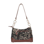 Women's Vintage Tapestry Chain Shoulder Bag with Leather Trim - Canada & USA-back view