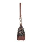 Women's Vintage Tapestry Chain Shoulder Bag with Leather Trim - Canada & USA-side view