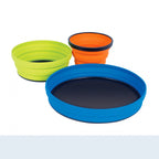 X SET 3-Piece - X Plate(olive), X Bowl(olive), X Mug(sand) w/Pouch